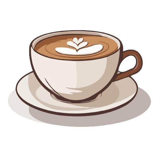 vedtor image of a white cup filled with coffee